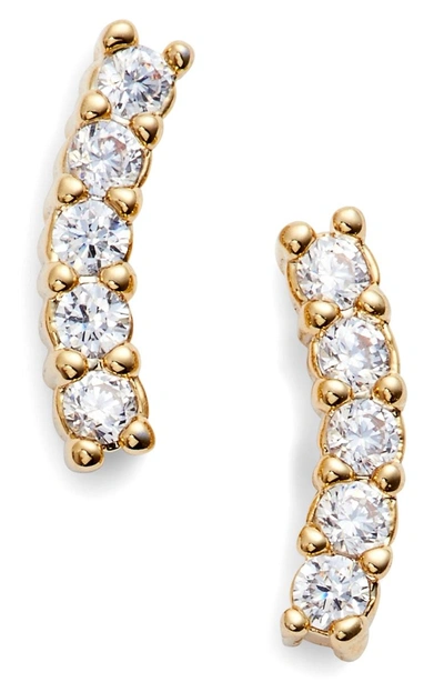 Shop Five And Two Meg Crystal Ear Crawlers In Gold