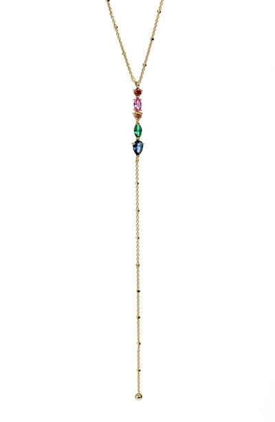 Shop Argento Vivo Rainbow Y-necklace In Gold