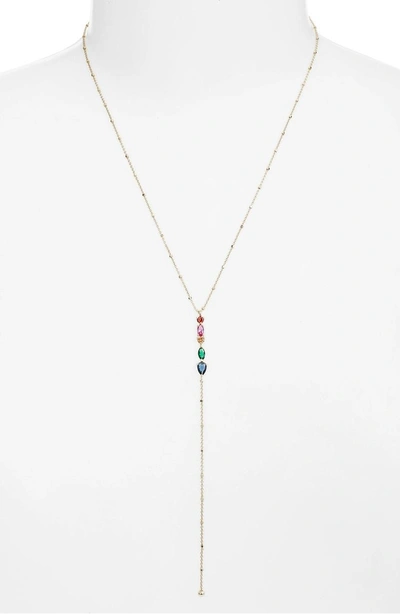 Shop Argento Vivo Rainbow Y-necklace In Gold
