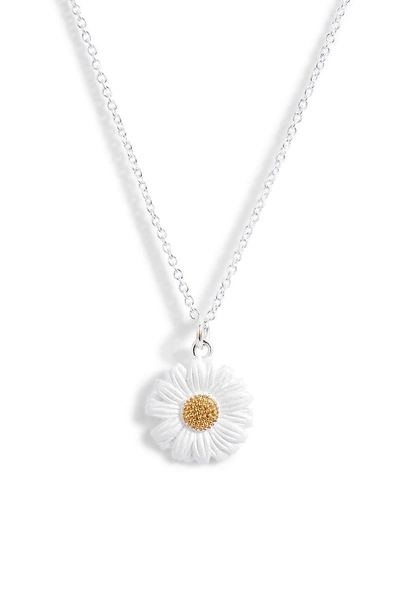 Shop Olivia Burton 3d Daisy Pendant Necklace In Silver/ Gold