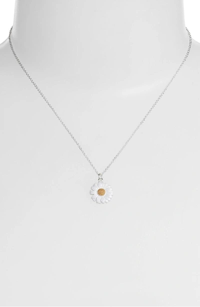 Shop Olivia Burton 3d Daisy Pendant Necklace In Silver/ Gold