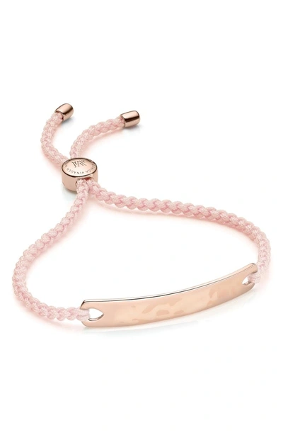 Shop Monica Vinader Engravable Havana Friendship Bracelet In Rose Gold/ Ballet Pink