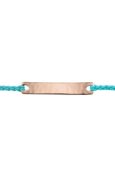 Shop Monica Vinader Engravable Havana Friendship Bracelet In Rose Gold/ Turquoise
