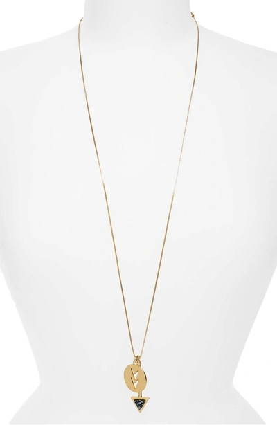 Shop Madewell Arrowshift Pendant Necklace In Vintage Gold