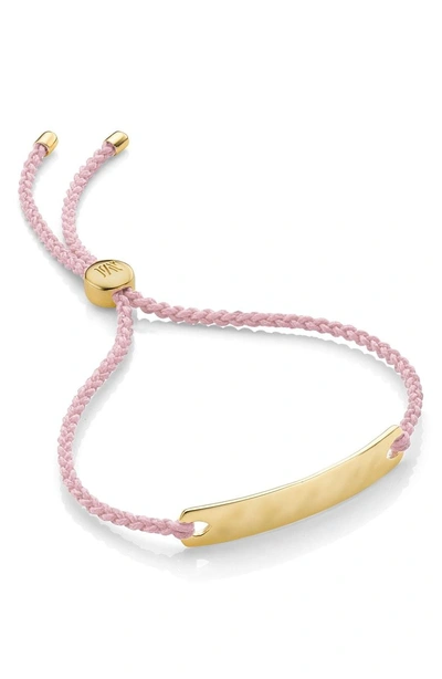 Shop Monica Vinader Engravable Havana Mini Friendship Bracelet In Gold/ Ballet Pink