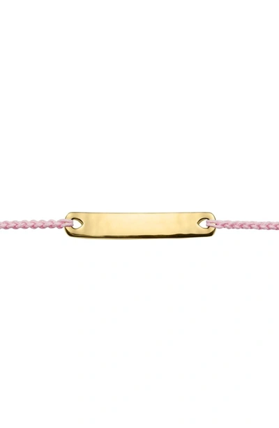 Shop Monica Vinader Engravable Havana Mini Friendship Bracelet In Gold/ Ballet Pink