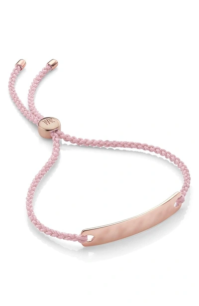 Shop Monica Vinader Engravable Havana Mini Friendship Bracelet In Rose Gold/ Ballet Pink