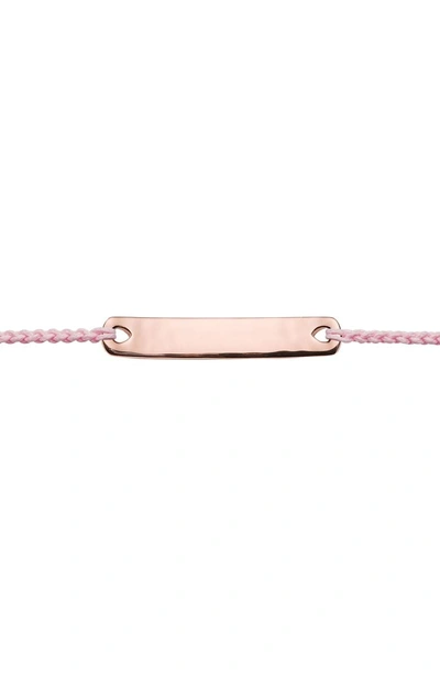 Shop Monica Vinader Engravable Havana Mini Friendship Bracelet In Rose Gold/ Ballet Pink