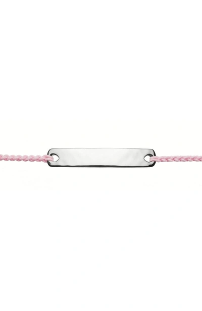 Shop Monica Vinader Engravable Havana Mini Friendship Bracelet In Silver/ Ballet Pink