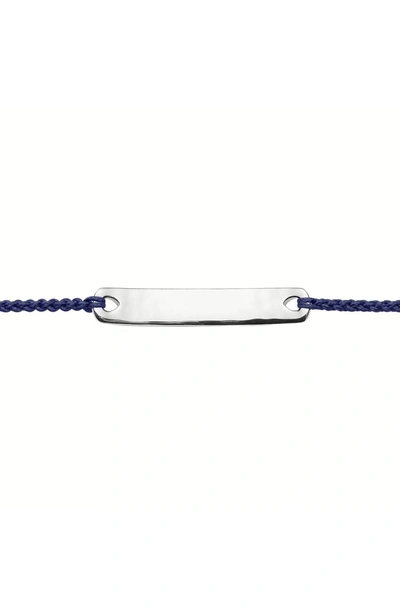 Shop Monica Vinader Engravable Havana Mini Friendship Bracelet In Silver/ Navy Blue