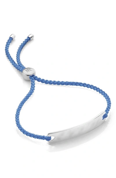 Shop Monica Vinader Engravable Havana Mini Friendship Bracelet In Silver/ Powder Blue