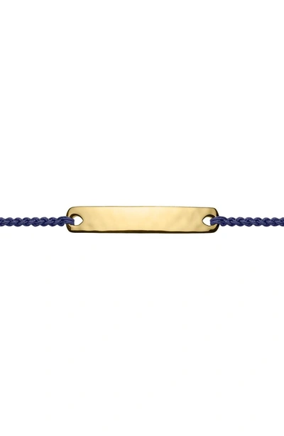 Shop Monica Vinader Engravable Havana Mini Friendship Bracelet In Gold/ Navy Blue