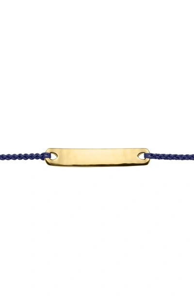 Shop Monica Vinader Engravable Havana Mini Friendship Bracelet In Gold/ Navy Blue