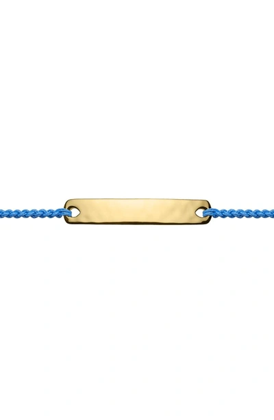 Shop Monica Vinader Engravable Havana Mini Friendship Bracelet In Gold/ Powder Blue