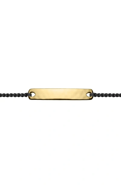 Shop Monica Vinader Engravable Havana Mini Friendship Bracelet In Gold/ Black