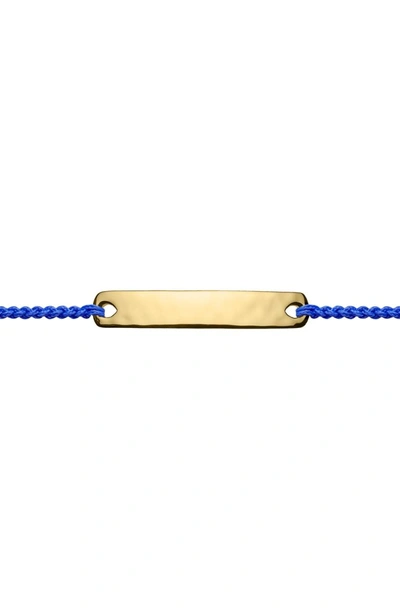 Shop Monica Vinader Engravable Havana Mini Friendship Bracelet In Gold/ Majorelle Blue