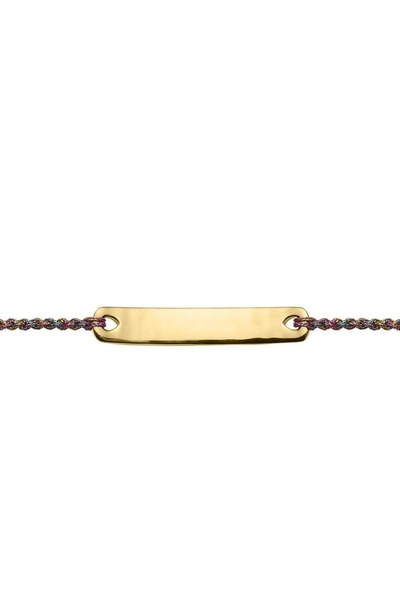 Shop Monica Vinader Engravable Havana Mini Friendship Bracelet In Gold/ Rainbow Metallica