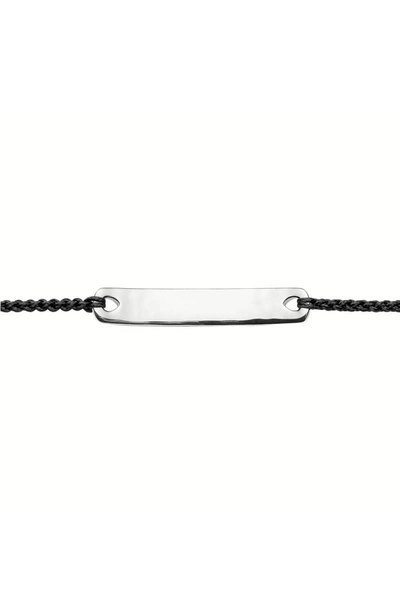 Shop Monica Vinader Engravable Havana Mini Friendship Bracelet In Silver/ Black