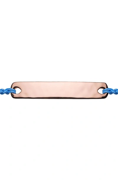Shop Monica Vinader Engravable Havana Mini Friendship Bracelet In Rose Gold/ Majorelle Blue