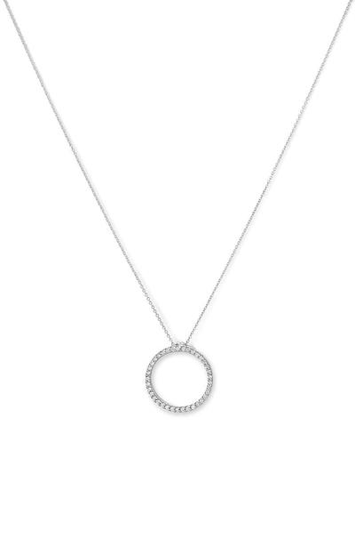 Shop Roberto Coin Diamond Circle Pendant Necklace In White Gold