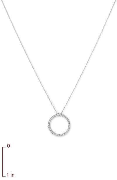 Shop Roberto Coin Diamond Circle Pendant Necklace In White Gold