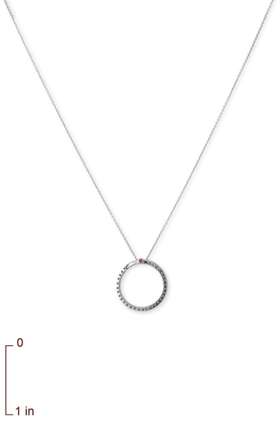 Shop Roberto Coin Diamond Circle Pendant Necklace In White Gold