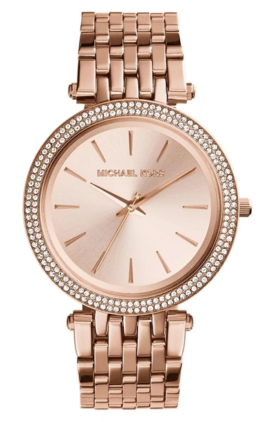 Shop Michael Kors 'darci' Round Bracelet Watch, 39mm In Rosegold