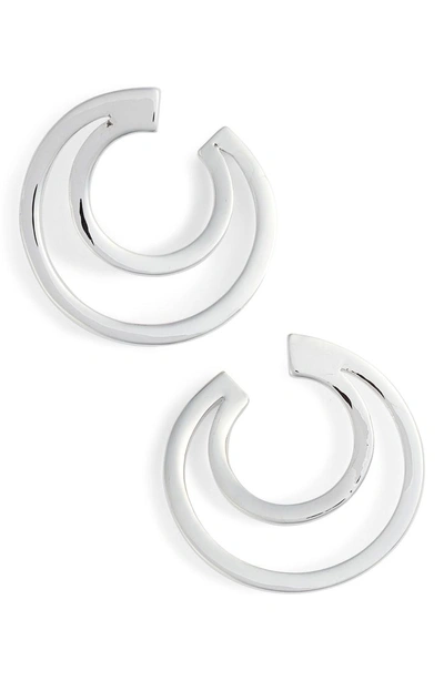 Shop Vince Camuto Polished Curved Earrings In Silver