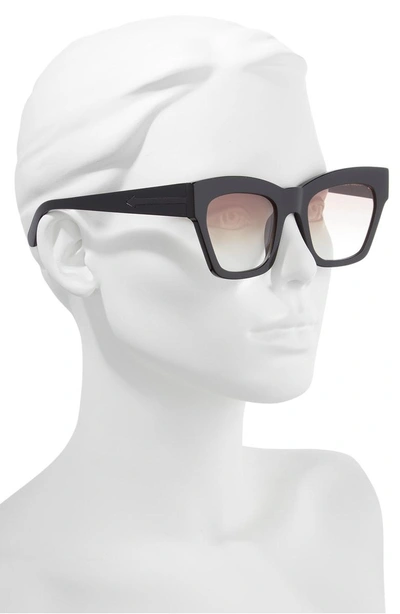 Shop Karen Walker Treasure 52mm Cat Eye Sunglasses - Shiny Black/ Brown