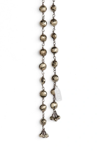 Shop Ela Rae Diana Lariat Necklace In Pyrite Coin