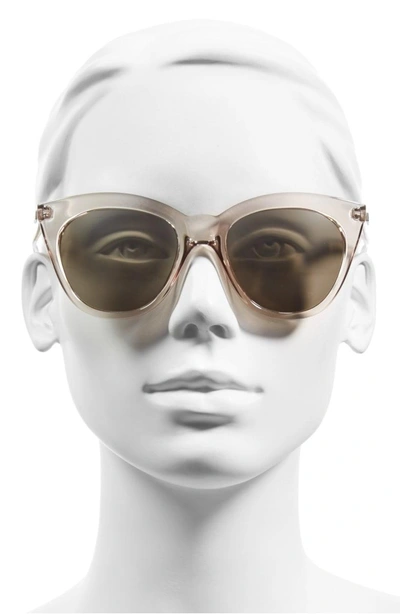 Shop Le Specs Halfmoon Magic 51mm Cat Eye Sunglasses In Stone/ Silver Mirror