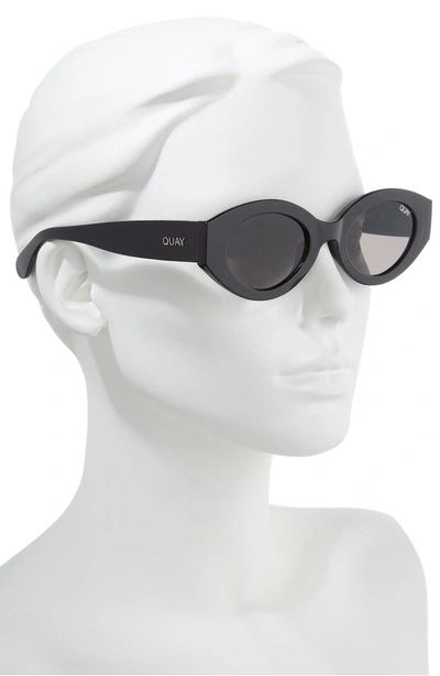 Shop Quay See Me Smile 50mm Cat Eye Sunglasses In Black/ Smoke