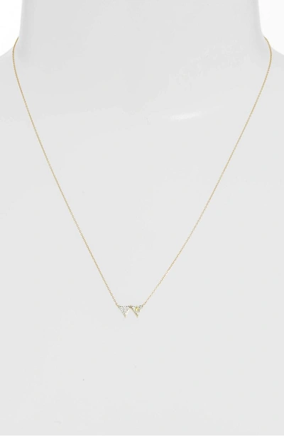 Shop Dana Rebecca Designs Double Triangle Diamond & Stone Necklace In Yellow Gold/ Yellow Sapphire