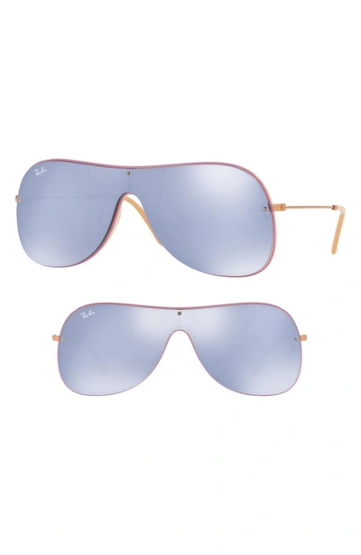 Shop Ray Ban Highstreet 138mm Shield Sunglasses - Lilac Mirror