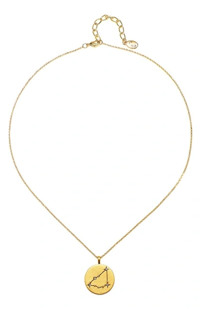 Shop Sequin Celestial Pendant Necklace In Capricorn/ Gold
