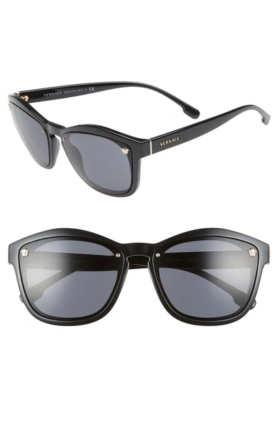 Shop Versace Medusa 57mm Square Sunglasses - Black Solid