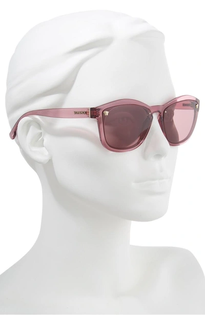 Shop Versace Medusa 57mm Square Sunglasses - Transparent Dark Violet Solid