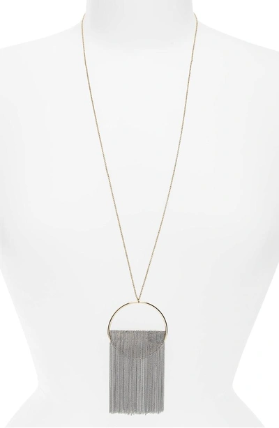 Shop Serefina Fringe Pendant Necklace In Gold