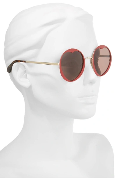Shop Kate Spade Rosaria 53mm Heart Cutout Lens Sunglasses - Matte Red/ Havana/ Burgundy
