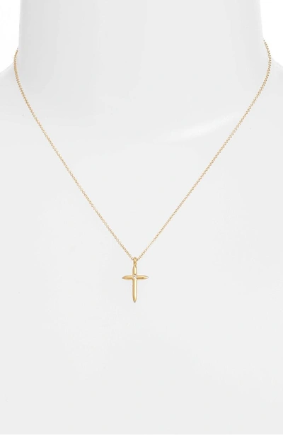 Shop Dogeared Faith Cross Necklace In Gold