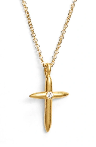 Shop Dogeared Faith Cross Necklace In Gold