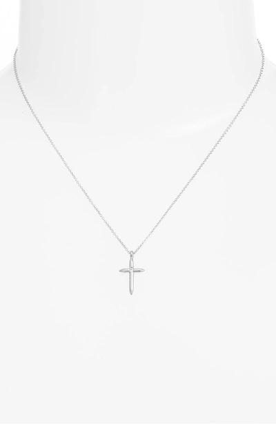 Shop Dogeared Faith Cross Necklace In Silver