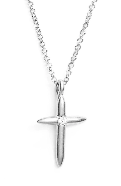 Shop Dogeared Faith Cross Necklace In Silver