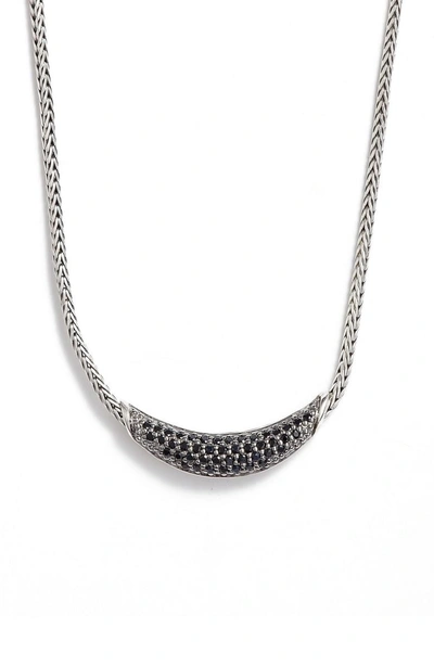 Shop John Hardy Classic Chain Gemstone Necklace In Silver/ Black Sapphire