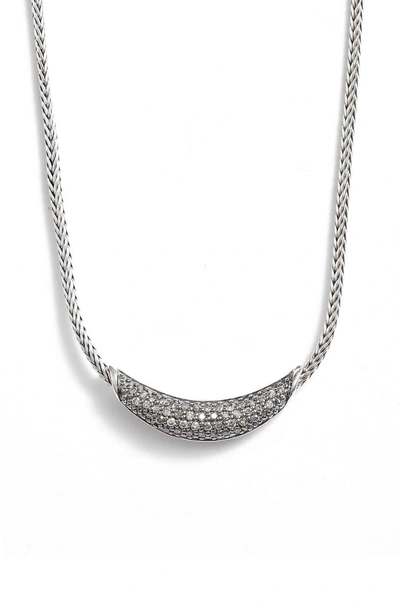 Shop John Hardy Classic Chain Gemstone Necklace In Silver/ Gray Diamond