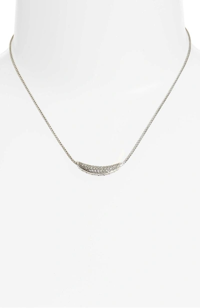 Shop John Hardy Classic Chain Gemstone Necklace In Silver/ Gray Diamond