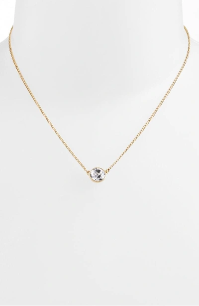 Shop Givenchy Crystal Pendant Necklace In Gold/ Clear Crystal