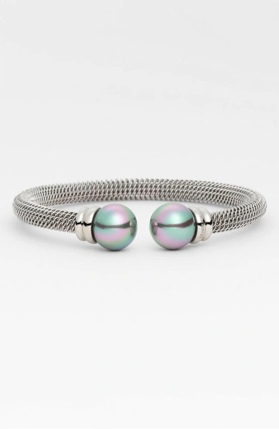 Shop Majorica 12mm Pearl Bangle In Silver/ Grey Pearl