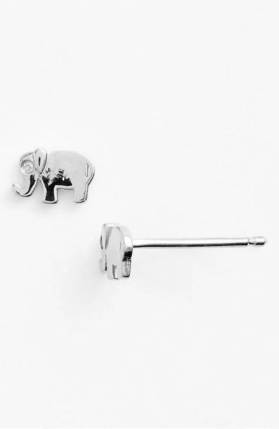 Shop Shy By Se Elephant Earrings In Silver