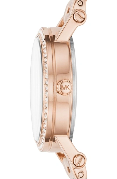 Shop Michael Kors Petite Norie Bracelet Watch, 28mm In Rose Gold/ Mop/ Rose Gold